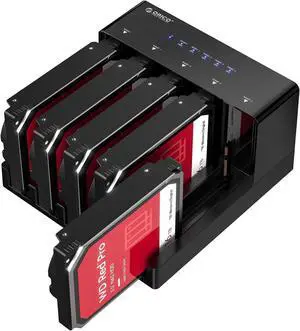 USB 3.0 5 Bay Hard Drive Docking Station with Offline Cloning 3.5 SATA Enclosure for HDD SSD, Expandable Storage up to 90TB Plug&Play(6558US3-C)