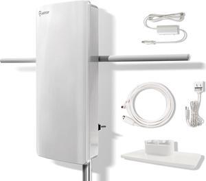 AT-400BV Outdoor Indoor HDTV Antenna with VHF Enhancer Rods, Digital Amplified HD Antenna for Smart TV Indoor 4K 1080P, 85 Miles Range