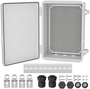 14X10X6" Waterproof Junction Box Plastic Outdoor Weatherproof Box Nema 4 Enclosure Outdoor Electrical Control Box Weather Proof for WiFi Router Timer Marine
