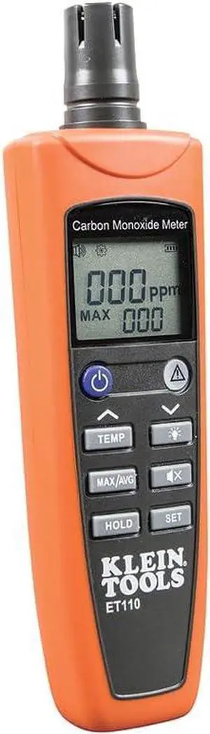 ET110 CO Meter, Carbon Monoxide Tester and Detector with Exposure Limit Alarm, 4 x AAA Batteries and Carry Pouch Included