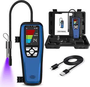 Aprvtio ALD-200 Freon Leak Detector, Battery Powered, Freon Sniffer Automotive Halogen Gas Leak Detector for R134A R410A R22 R1234YF R600a R290 CFCs HCFCs HFCs HCs HFOs