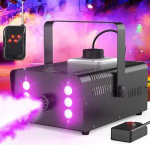Smoke Machine 900W 4000CFM Wired and Wirelss with Constant Temperature Control Chip 10S Preheat 6 Stage LED Lights 7 Colors Strobe Effect Hallowen for Christmas Wedding Party