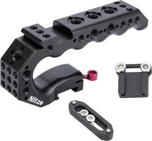 Top Handle, NATO Handle with Built-in NATO Rail, Quick Release NATO Clamp, NATO Rail and Cold Shoe Adapter, Camera Top Handle for Camera Rigs (Stinger Handle) - PA28-A
