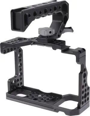 Cage with Top Handle,Hersmay A9 Camera Cage for  A7III / A7RIII /A9 /A7II Mirrorless Camera,Vlogging Video Shooting Filmmaking Rig Stabilizer with 1/4" Mounting and 3/8" Arri Locating