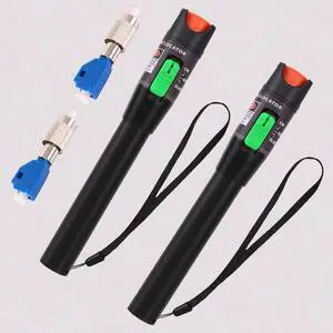 2Pack 50mW Visual Fault Locator Kit - 50KM Range, 2.5mm Universal Connector Compatible with FC/SC/ST/LC Interface, VFL Red Light Pen for Network Cable Testing, Fiber Optic Source Tester Tool