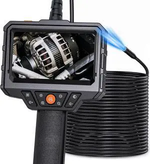 Camera with Light and 50ft Semi-Rigid Cable, SKYEAR Handheld Borescope 4.3'' HD 1080P with 8 Adjust LED Lights, Inspection Camera with IP67 Waterproof Scope Camera for Swer, Gadgets for Men
