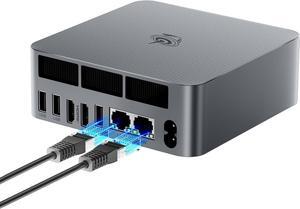 EQR6 AI Mini PC,  Ryzen 7 7735HS(6nm, 8C/16T) up to 4.75GHz, Mini Computer 24GB DDR5 RAM 500GB M.2 PCIE4.0 SSD, Micro PC 4K@60Hz Dual Display, Built-in PSU Copilot WiFi6/BT5.2/1000Mbps