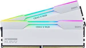 CRAS V RGB DDR5 32GB (2x16GB) 6400MHz CL32 A-DIE 1.35V Gaming Desktop Ram Memory SK Hynix Chip XMP 3.0 /  Expo Ready - White (KD5AGUA80-64A320J)