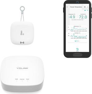 Smart Outdoor Temperature & Humidity Sensor, Hygrometer, Thermometer, 1000' Long Range, 2+ Years Battery Life, App Alerts, Text/SMS, Email Alerts, Alexa, IFTTT Integration. Hub Included!