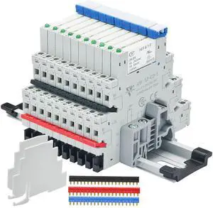 10Pcs Miniature Electromagnetic Relay 24V Coil DC/AC; Signal Relay for PLC; HF41F/24-ZS 1NO 1NC 6Amp SPDT with Jumper, Separator, 24V Relay Din Rail, UL Certification