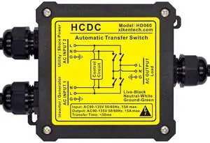 AC120V 15Amp Automatic Transfer Switch, ATS Auto Transfer Switch, HD060