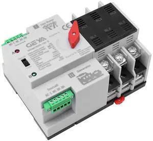 Mini ATS Automatic Transfer Switch Electrical Selector Switches Dual Power Switch 3Pole 100A 220V 50/60Hz Grid to AC Generator (Black)
