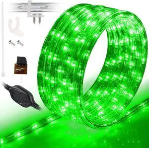 1116LEDs 100ft LED Outside Rope Lights, Outdoor ETL Certified Waterproof Permanent 360 Degree Light Emitting, Flexible Tube, Connectable, Christmas Palm Tree Exterior Landscape, Green