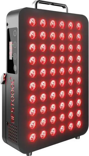 Red Light Therapy, Dual Chip Clinical Grade LED Device with Near-Infrared Light 660nm 850nm High Power Panel, Ideal for Body, Face, Recovery, Improve Sleep, Skin Health, 105W (Black 60)