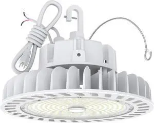 High Bay Led Lights 150W 21,000LM(140lm/w) 5000K CRI>80 1-10V Dimmable UL Listed Hanging Hook Safe 5' Cable with 110V Plug UFO High Bay Light for Shopping Mall Warehouse