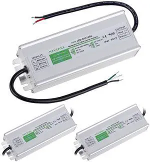 3 Pack LED Driver 120 Watts Waterproof IP67 Power Supply Transformer Adapter 100V-260V AC to 12V DC Low Voltage Output for LED Light, Computer Project, Outdoor Light and Any 12V DC led Lights