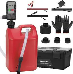 Transfer Pump Battery Powered - Auto-Stop Sensor, 51 Hose Transfer Pump with Tank Adapters Portable Liquid Pump for Gasoline Diesel Water Gas Cans