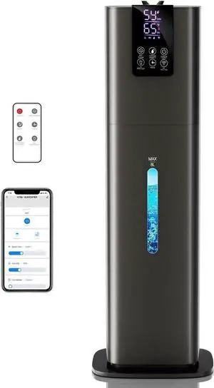 8L Smart Humidifier for Large Room Bedroom, Cover up to 505ft², Easy Top Fill, Remote & APP Control, Aroma Box, RGB Light, Last 48 Hours Suitable for Indoor Plant, Office, Home
