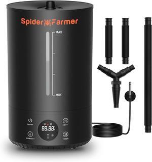 3-in-1 6L Humidifier Indoor with Timer & Hose Cool Mist Ultrasonic Humidifiers Large Room with Temperature & Humidity Probe for Plant Mushroom Greenhouse Bedroom Grow Tent Top Fill Black