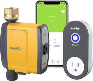 WiFi Water Timer, Smart Sprinkler Timer Hose Timer WiFi Irrigation Controller, Wireless Watering System Valve, APP & Voice Control, Weather-Based Automatic Rain Delay, Brass Inlet
