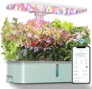 LPH-Air Hydroponics Growing System Kits, APP & WiFi Controlled Smart Indoor Garden with 24W Grow Light Full Spectrum, 10 Pods Planter Indoor Gardening for Gifts, Kitchen, Vegetable