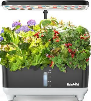 Hydroponics Growing System Kit, Indoor Herb Garden Planter Kit with 13 Pods, 5L Inside Gardening System with LED Grow Light, Gardening Plant Gift for Women, Men, Children and Enthusiasts