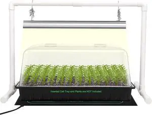 1020 Size Seed Starter Kit with Grow Light and Heat Mat - Strong Seed Starter Tray, 7" Humidity Dome, Grow Light Stand for Seed Starting & Seedling Propagation