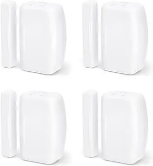 Zigbee Contact Sensor 4 Pack, Door and Window Monitor, Home Automation,Works with Home Assistant,SmartThings,Aeotec,Homey,Hubitat or Echo Devices with Build-in Zigbee Hub,hub Required