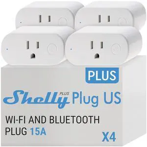 Plus Plug US | WiFi & Bluetooth Operated Smart with Power Measurement Home Automation iOS Android App Alexa and Google Compatible Monitor Appliances Remote Control (4 Pack) by DT