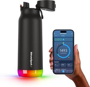Smart Water Bottle - Tracks Water Intake & Glows to Remind You to Stay Hydrated - Chug Lid
