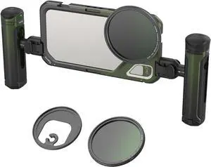 Mobile Video Kit for iPhone 15 Pro Max with Wireless Quick Release Handles, Upgraded 67MM Magnetic VND Filter, 67MM Filter Adapter, Phone Rig for YouTube Video Recording - 4407B