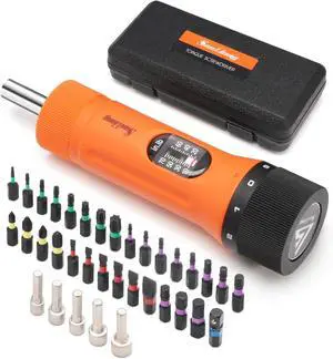 36Pcs Torque Screwdriver Wrench Driver Set 10-70 Inch Pounds lbs with 29 S2 Bits5 Drive Sockets 1/4 Socket Adapter for Maintenance Tools Bike Repairing and Mounting.