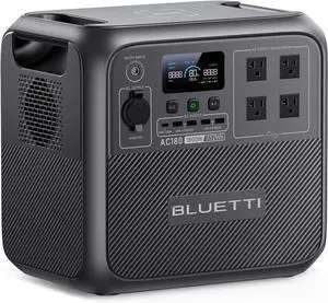 AC180 Portable Power Station, 1152Wh LiFePO4 Battery Backup w/ 4 1800W (2700W peak) AC Outlets, 0-80% in 45Min, Solar Generator for Camping, Off-grid, Power Outage