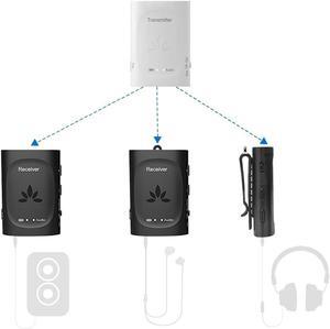 Wireless Audio Transmitter & Multiple Receivers Set for AV Receivers, Projectors, PA Systems, Hearing Assistant in Church, Broadcasts to 100 Multiple Headphones & Speakers