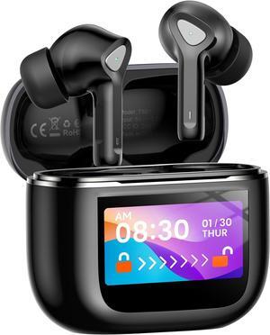 Wireless Earbuds Bluetooth 5.3 Headphones with Touch Screen 50H Playtime Deep Bass Stereo Ear Buds with Mic IPX7 Waterproof in Ear Earphones for Pad Tablet Android/iOS Phones Gifts for Women Men