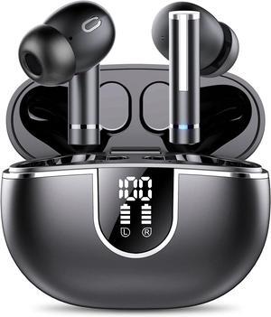 Wireless Earbuds Bluetooth Headphones, Bluetooth 5.3 Earbuds HiFi Stereo with 4 ENC Mic Call, 2023 New 40Hrs Ear Buds with LED Display, IP7 Waterproof in Ear Earphones for Work/Home/Office (Black)