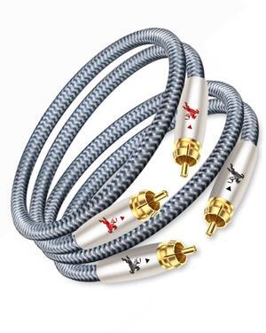 RCA Cable 2RCA to 2RCA Stereo Audio Cable 24K Gold Plated Connector,2Male to 2Male RCA Cord for Home Theater, HDTV, Amplifiers, Hi-Fi Systems (9.84ft)