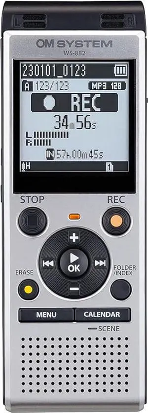 WS-882 4GB Digital Stereo Voice Recorder, Silver/Black