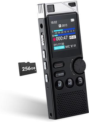 Professional 264GB WUCOTC Digital Voice Recorder - Voice Activated Recorder for Lectures Meetings - 18000 Hours Recording Device with Playback, MP3 Player, Password Protection, Variable Speed,Black