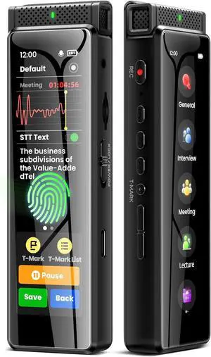 136GB Digital Voice Recorder with Playback, Innioasis R1 Full Touchscreen Voice Recorder with AI ligent Transcription and Bluetooth, Voice Activated Sound Audio Recorder Device with Mic (Black)