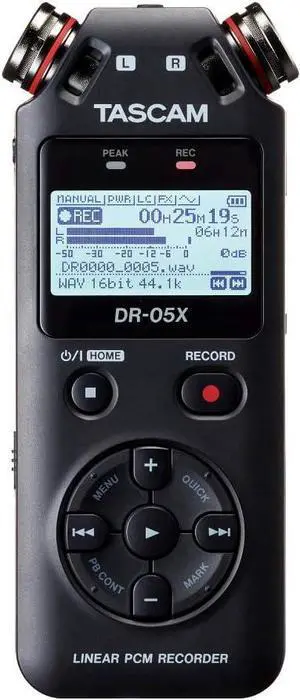DR-05X Stereo Handheld Digital Audio Portable Recorder and USB Audio Interface, Pro Field, AV, Music, Dictation Recorder