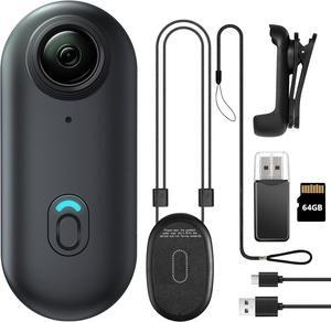 64GB FHD 1080P Mini Body Camera, Wearable Action Body Cam, Thumb Size Hands Free Recording Body Worn Camera, Premium Portable Camcorder Mount Anywhere for Pet Walking, Work, Travel (Black)