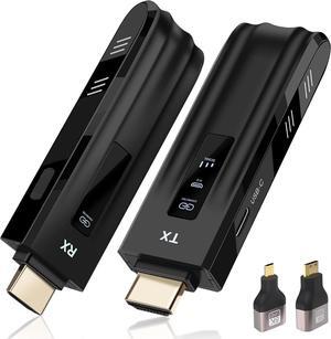 Wireless HDMI Transmitter and Receiver,2025 Upgraded LED Display,4K Decode & 1080P Output,Plug and Play Portable 2.4G/5G Wireless HDMI Extender,Compatible with PC/Laptop/Camera/HDTV/Projector/TV Box