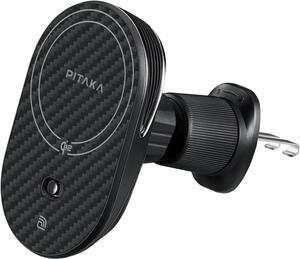 pitaka for Qi2 MagSafe Car Mount Charger, 15W Magnetic Car Phone Holder for iPhone 16/15/14/13 Series with NFC Feature, Air Vent [MagEZ Car Mount Pro 2 Qi2]