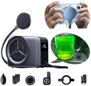 Phone Cooler for Gaming, Live Streaming, Freeze in 15s, Low Noise Cooling,Magnetic Cell Phone Radiator with Fast Liquid Cooling Semiconductor Heatsink for iPhone/Android/Tablet/iPad, Beyond Phone Fan