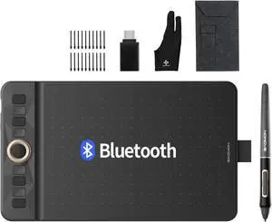 Bluetooth Drawing Tablet GAOMON WH851 8 x 5 inches Graphics Tablet, Digital Art Tablet Supports 16384 Levels, Intuitive Dial with 8 Shortcut Keys, Type-C Port, Work with Windows & Android & Mac