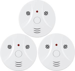 3 Pack Combination Smoke and Carbon Monoxide Detector Battery Operated, Travel Portable Photoelectric Fire&Co Alarm for Home, Kitchen
