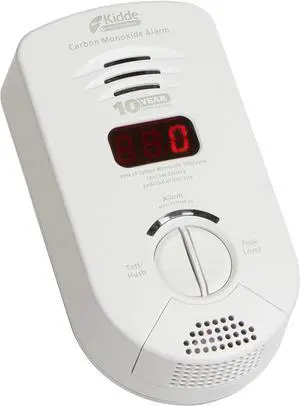 Monoxide Detector, Plug In Wall with 10-Year Battery Backup, Digital LED Display, Voice Alerts, Test-Hush Button