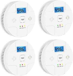 4 Pack Combination Smoke and Carbon Monoxide Detector Battery Operated, Portable Smoke and Co Alarm for Home Bedroom Travel White 4-Pack
