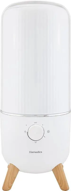 Ultrasonic Humidifier, Bedrooms and Home Offices, 0.97-Gallon Tank, 45-Hour Runtime, Visible Ultra-Quiet Cool Mist, Aromatherapy, Demineralization Cartridge, Night-Light, Auto-Off, White